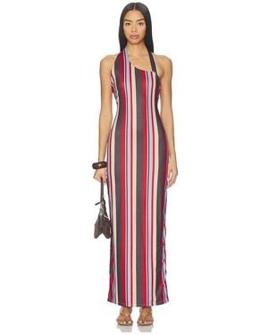 SNDY'S Sherri Asymmetrical Maxi Dress - Red