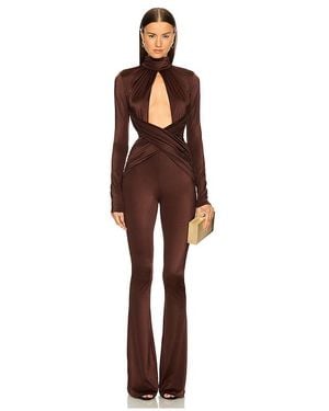 Michael Costello X Revolve Salima Jumpsuit En Color Chocolate Talla (También En S) - Marrón