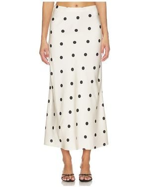 Bardot Pheobe Satin Midi Skirt - Natural