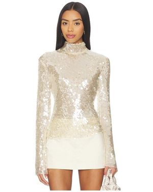 Monse Sequin Mesh Top - White