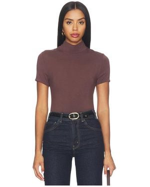 LNA Demi Fitted Mock Neck Top - Blue