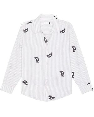 Pop Trading Co. Camisa A Rayas Letters En Color Blanco Talla (También En M, S, Xl/1X)