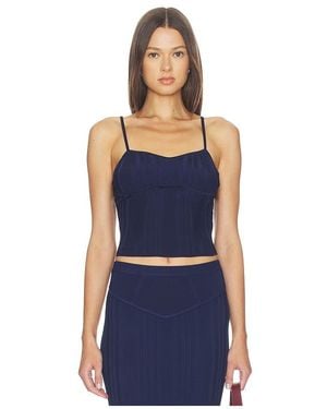 Fleur du Mal Rib Darted Cami Top - Blue