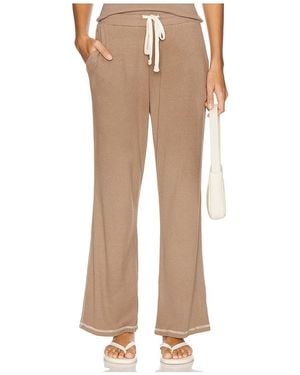 Sundry Rib Lounge Crop Flare - Natural