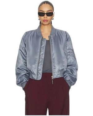 Anine Bing Cropped Leon Bomber - Blue