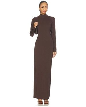 Skims Smooth Layers Turtleneck Dress - Brown