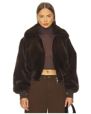 Ronny Kobo Clemence Faux Fur Jacket - Brown