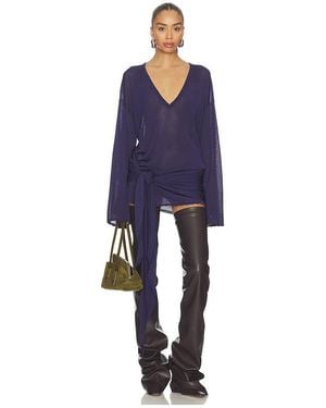 The Attico Wrap Dress - Blue