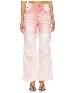 MARRKNULL Jeans Roll-Cuff Slim Fit - Pink