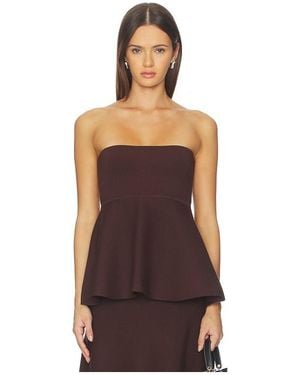 Line & Dot Kingston Knit Peplum Top - Brown