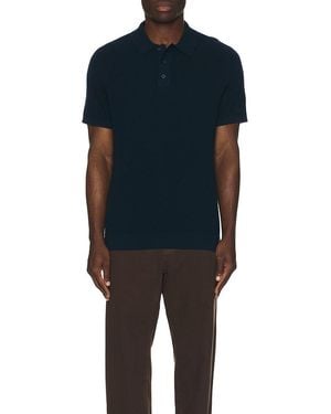Onia Cotton Textured Knit Polo - Blue