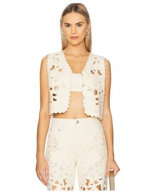 Rag & Bone Coralie Floral Cutout Vest - Natural
