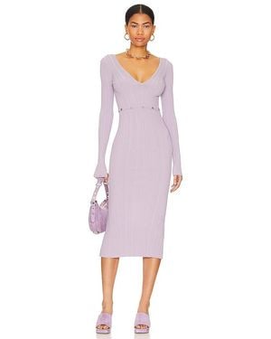 LPA Delaire Button Off Midi Dress - Purple