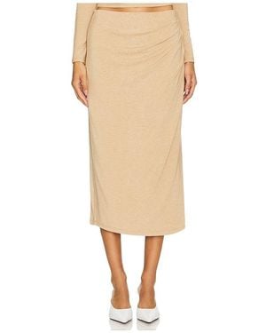 Vince Side Drape Midi Skirt - Natural