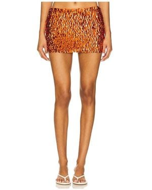 Kim Shui Sequin Mini Skirt - Orange