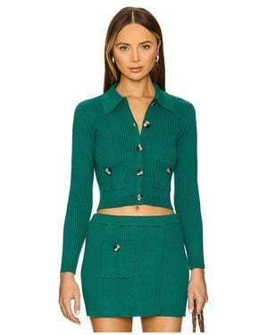 Matthew Bruch Cárdigan Con Cuello En Color Azul Cerceta Talla (También En Xs, S, M) - Verde