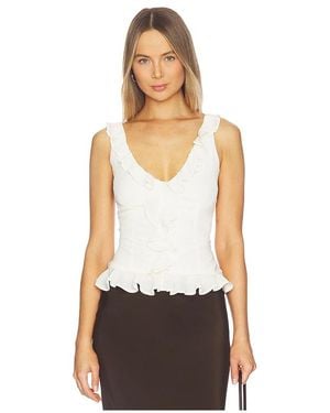Runaway the Label Alexina Sleeveless Ruffle Top - White