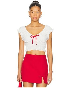 MORE TO COME Maria Ruched Top - Red