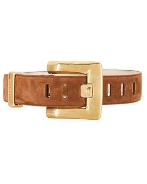 Balmain Gürtel Anthem 4.5Cm Suede - Weiß