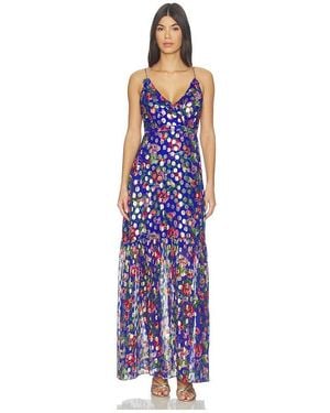Saloni Ani Long Dress - Purple