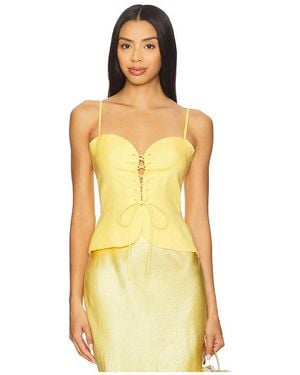 USISI SISTER Josie Linen Top - Yellow