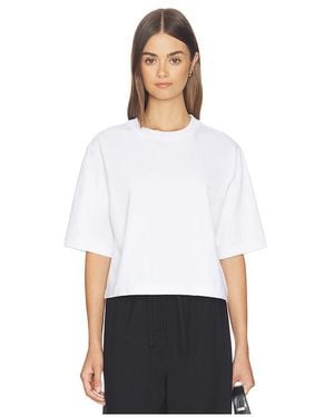 Enza Costa Short Sleeve Supima Structured Tee - White