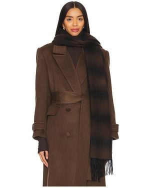 Vince Cashmere Double Face Shadow Plaid Scarf - Brown