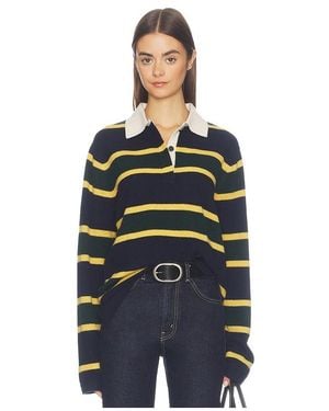 White + Warren Cashmere Rugby Polo - Blue