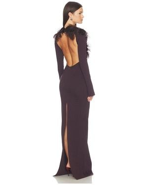 The Attico Long Feather Gown - Purple