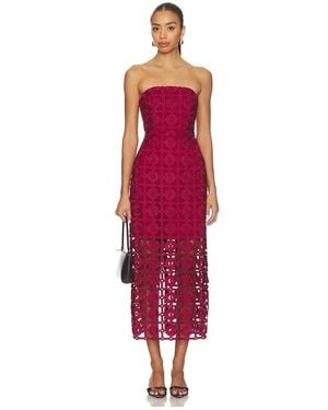 MILLY Katie Tile Lace Dress - Red
