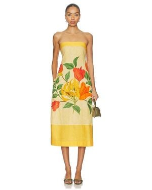 VERANDAH Strapless Shift Dress - Yellow
