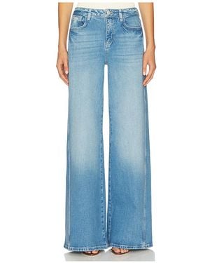 L'Agence Hochgeschnittene Hose Mit T-Naht Und Weitem Bein Beau - Blau