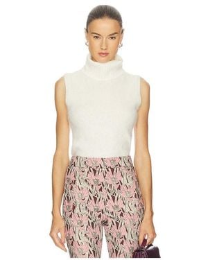 Veronica Beard Mazzy Brushed Cashmere Shell - White