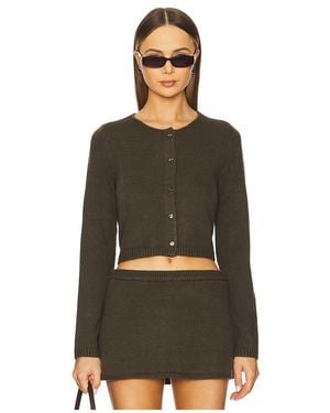 WeWoreWhat Cardigan Fitted Crewneck - Schwarz
