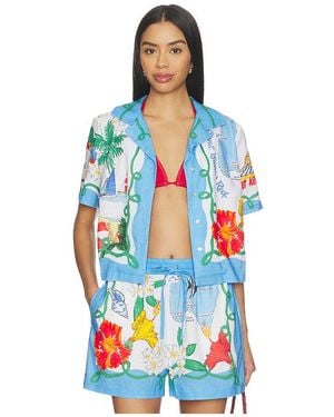 Seafolly Geknöpftes Hemd Viva Vacation - Blau