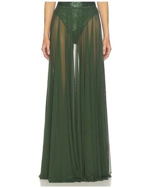 Norma Kamali Flared Maxi Skirt - Green