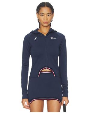 Jade Cropper Hooded Top - Blue
