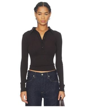 Citizens of Humanity Long Sleeve 60's Polo - Black