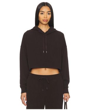 Beyond Yoga Breathe Easy Ribbed Cropped Hoodie - Black