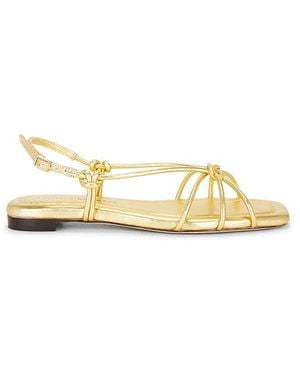 Loeffler Randall Karly Strappy Flat Sandal en Metallic Gold - Métallisé