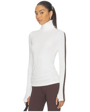 Splits59 Jackson Rib Full Length Turtleneck Top - White