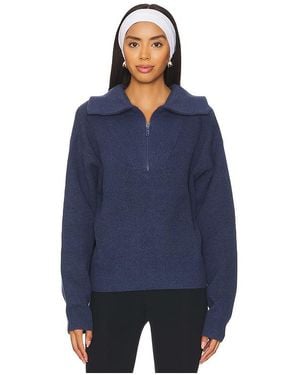 Lunya Cosy Cotton Silk Collared Half Zip - Blue