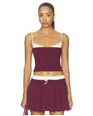 PORT DE BRAS Top Camisola Recortada Amaya En Color Burgundy Talla (También En M) - Rojo