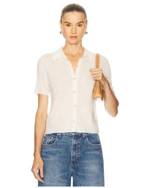 Vince Collared Button Up Top - Blau