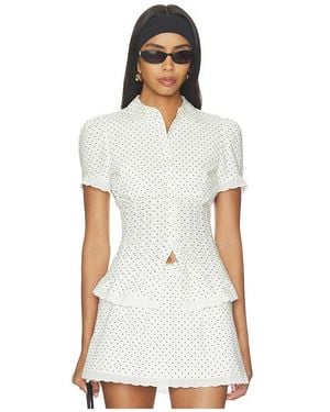WeWoreWhat Cinched Button Up Top - White