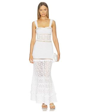 retroféte Winona Crochet Dress - White