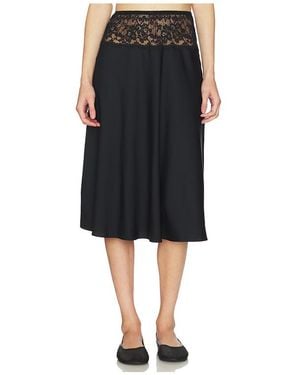 Frankie's Bikinis Falda Harper Satin Midi En Color Negro Talla (También En M, S, Xl, Xs, Xxs)