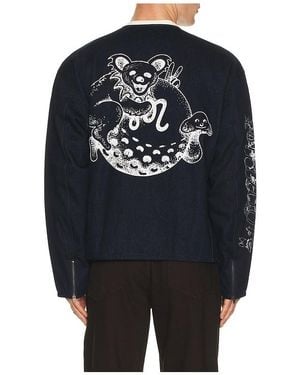 Malbon X Grateful Dead Moto Jacket - Blue