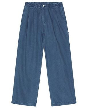 KAPPY DESIGN Two Tuck Wide Kation Pants - Blue