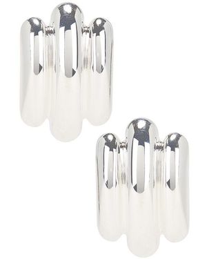 Mega Pendientes En Color Plateado Metálico Talla - Blanco